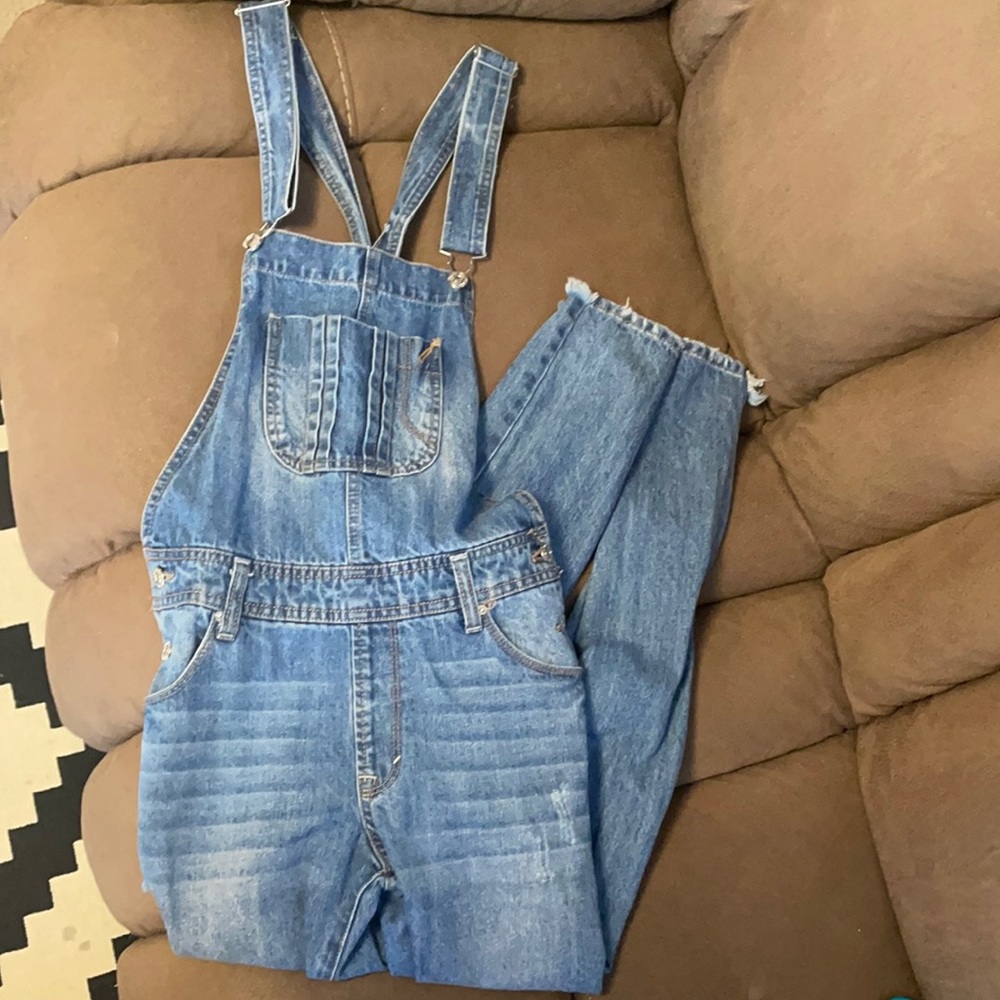 Skinny Denim Overalls